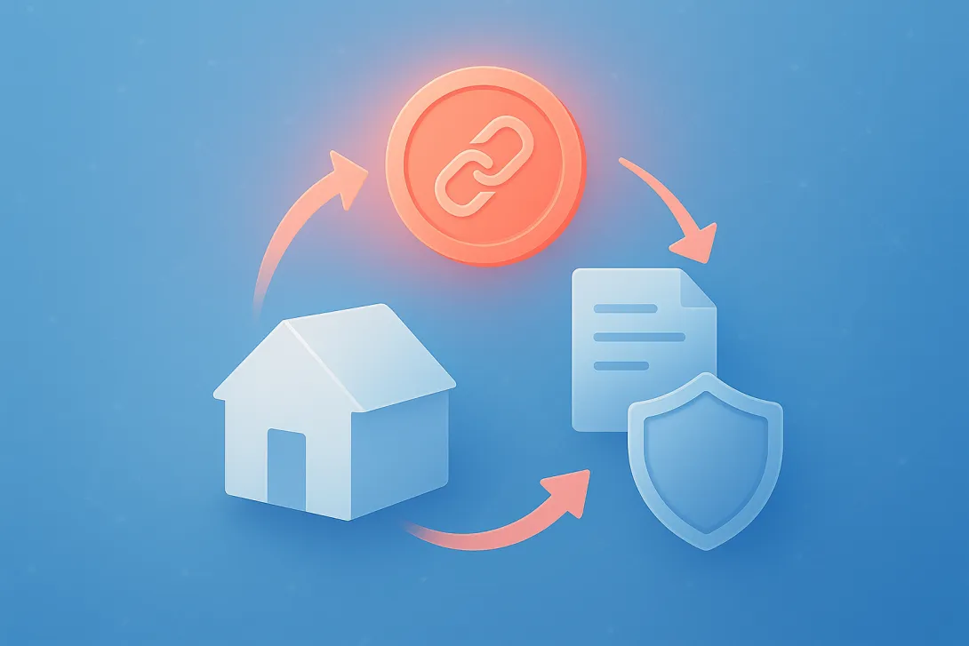 Visualization of tokenized mortgage concept showing digital transformation of home ownership and financing